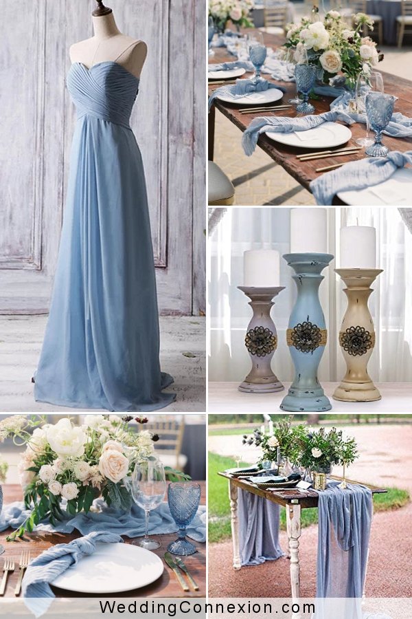 Dusty Blue French Country Inspired Wedding Theme